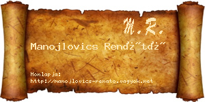 Manojlovics Renátó névjegykártya